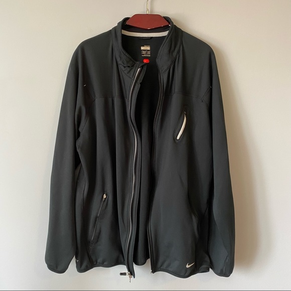 Nike+ FIT Dry vintage full zip knit performance jacket black size Large - Picture 5 of 14